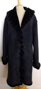 Zwarte lammycoat look jas v designer Edgar Vos (Boutique) XL, Verzenden, Zo goed als nieuw, Maat 46/48 (XL) of groter, Zwart