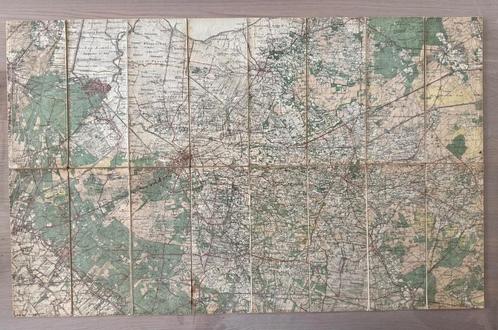 Oude linnen kaart van Amersfoort 50K 1909, Boeken, Atlassen en Landkaarten, Gelezen, Landkaart, Nederland, 1800 tot 2000, Ophalen of Verzenden