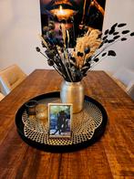 Zwart metalen dienblad met accessoires, Ophalen, Zo goed als nieuw, Rond, Metaal