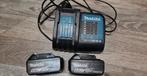 Makita lader met 2 accu's, Ophalen, Zo goed als nieuw