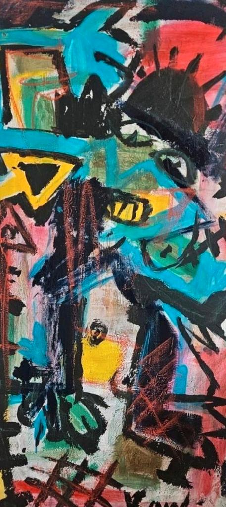 Jacob Kanbier schilderij op doek (1949-2020), Antiek en Kunst, Kunst | Schilderijen | Abstract, Ophalen of Verzenden