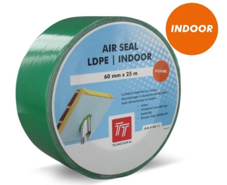 Air Seal LDPE Indoor tape groen (voor climaatfolie), Doe-het-zelf en Verbouw, Isolatie en Afdichting, Zo goed als nieuw, Dakisolatie