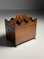 Bottle carrier mahonie antiek, Ophalen, Zo goed als nieuw, Minder dan 50 cm