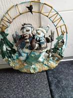 KERST:vintage metalen krans welkom+sneeuwpopjes doorsnee35cm, Ophalen of Verzenden, Nieuw