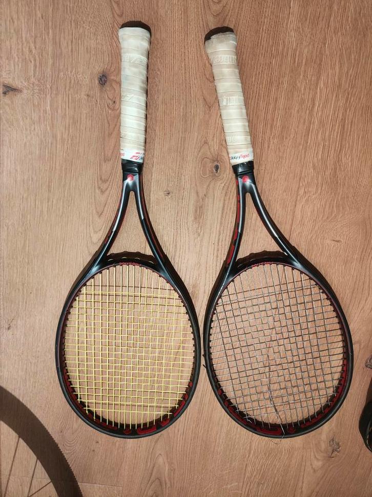 Head prestige pro (2 stuks) 315 gram 95 inch gripmaat 3, Sport en Fitness, Tennis, Gebruikt, Racket, Head, Ophalen