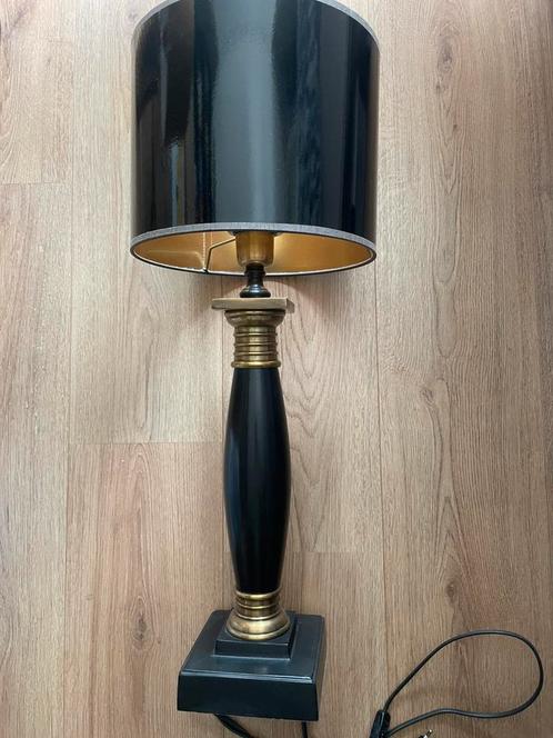Stijlvolle Zwarte Tafellamp met Gouden Details, Huis en Inrichting, Lampen | Tafellampen, 50 tot 75 cm, Ophalen of Verzenden