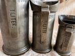 Jaar 1891, 1892 & 1910/11Set van 3 antieke tinnen maatbekers, Ophalen