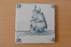 Prachtige 17e eeuwse tegel met 3-mast VOC SCHIP!, Ophalen of Verzenden