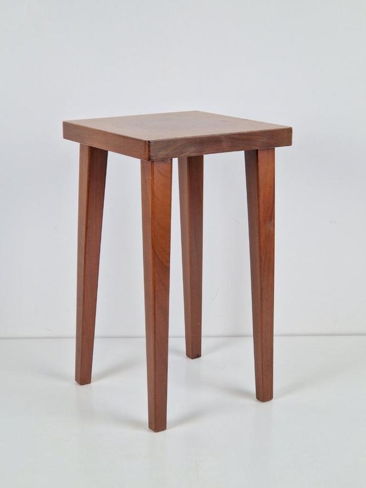 Vintage kruk hout plantentafel 1960 mid century, Huis en Inrichting, Krukjes, Gebruikt, Hout, Ophalen of Verzenden