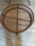 Bamboe/Rieten Bijzettafel, Huis en Inrichting, Tafels | Salontafels, Ophalen, Overige materialen, 50 tot 100 cm, 50 tot 75 cm