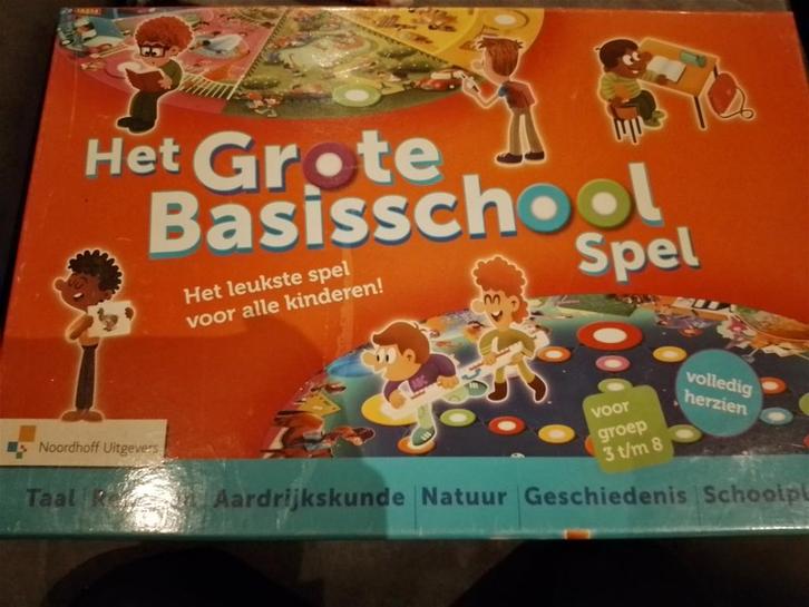 Het Grote Basisschool Spel, Hobby en Vrije tijd, Gezelschapsspellen | Bordspellen, Zo goed als nieuw, Drie of vier spelers, Vijf spelers of meer