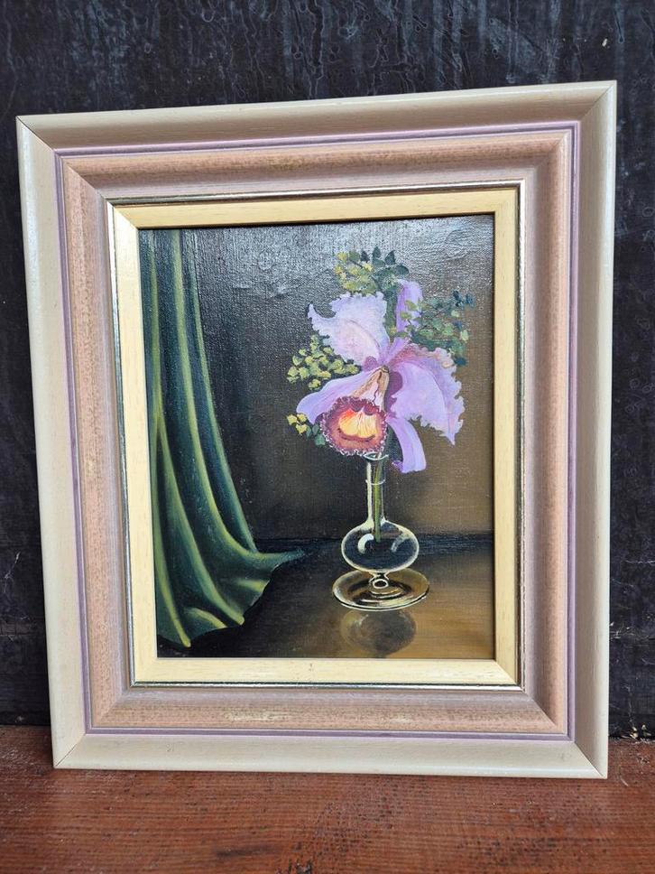 Schilderij: Orchidee in Vaas ., Antiek en Kunst, Kunst | Schilderijen | Klassiek, Ophalen