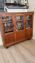 Vritine kast 110x125x 35, hout, vintage, Huis en Inrichting, Kasten | Vitrinekasten, Ophalen, Gebruikt, 100 tot 150 cm, 100 tot 150 cm