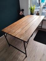 Unieke Indiase Markttafel te koop – met een verhaal!, Huis en Inrichting, 50 tot 100 cm, Zo goed als nieuw, Vijf personen of meer
