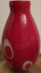 Vaas murano mondgeblazen design dik glas rood wit gaaf, Huis en Inrichting, Woonaccessoires | Vazen, Minder dan 50 cm, Glas, Ophalen of Verzenden