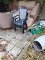 Twee plastic tuinstoelen, Kunststof, Gebruikt, Twee, Zwart