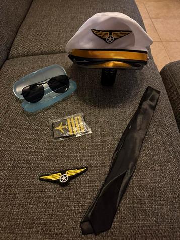 Piloten badge bril hoed pet stropdas uniform set carnaval beschikbaar voor biedingen