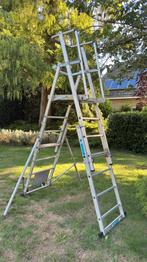 Zagres werkplatform ladder, Doe-het-zelf en Verbouw, Ladders en Trappen, Ophalen, Gebruikt, Trap, Opvouwbaar of Inschuifbaar