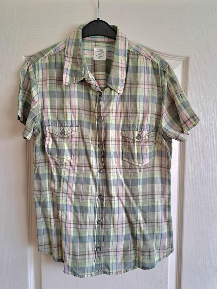 Leuke groen roze geruite blouse maat 40 / 42 / L H&M, Kleding | Dames, Blouses en Tunieken, Zo goed als nieuw, Maat 38/40 (M)
