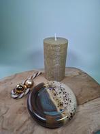 Handgemaakt keramiek donutbord/kaarsenonderzetter Sandstone, Ophalen of Verzenden, Nieuw