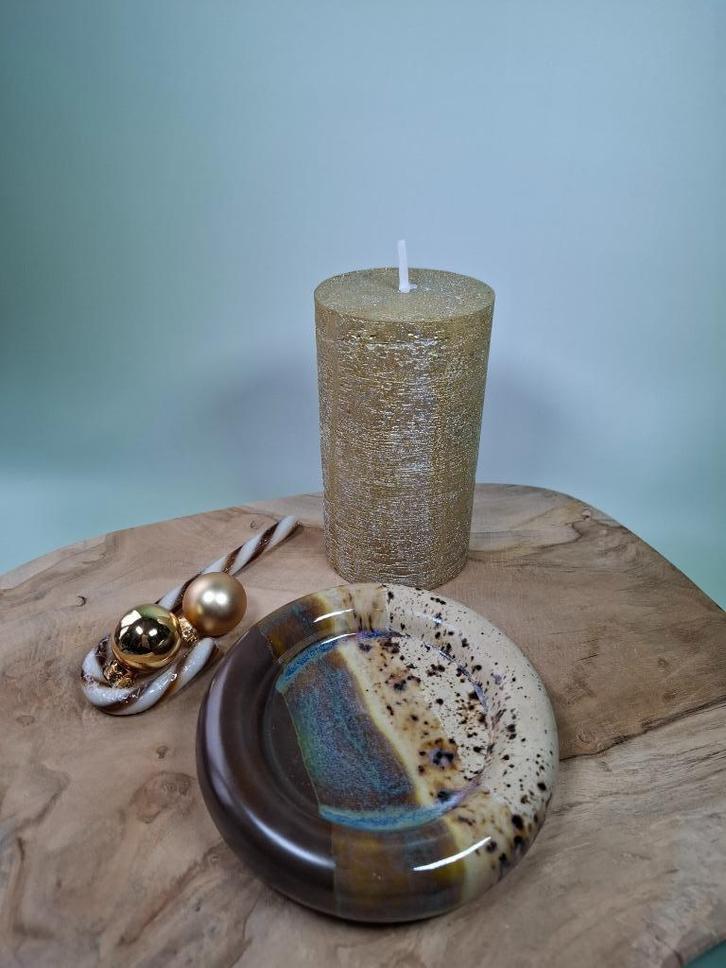 Handgemaakt keramiek donutbord/kaarsenonderzetter Sandstone, Huis en Inrichting, Woonaccessoires | Overige, Nieuw, Ophalen of Verzenden