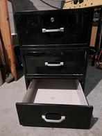 zwart metalen kastje, 3 lades, Ophalen, Gebruikt, 50 tot 100 cm, 3 of 4 laden
