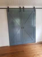 2x Massief houten loftdeuren / schuifdeuren, Ophalen, Zo goed als nieuw, Binnendeur, 200 tot 215 cm