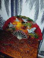 Chinees lak paneel waaier met kraanvogels parelmoer inleg, Antiek en Kunst, Ophalen of Verzenden