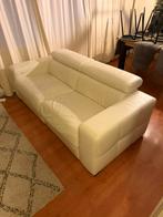 Montel bank leder elektrisch verstelbaar leer wit, Ophalen, 75 tot 100 cm, Leer, 200 tot 250 cm