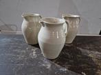 Grote aardewerken crème kannen 3 stuks 19cm hoog, Antiek en Kunst, Ophalen of Verzenden