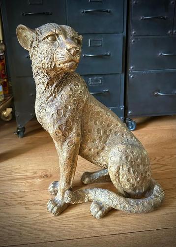 Luipaard Panter Tijger beeld goud kleurig Groot Vintage WoW beschikbaar voor biedingen