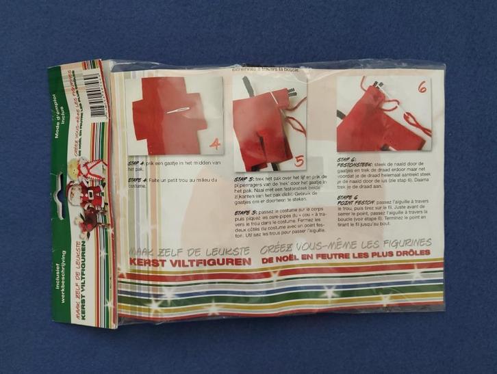 Viltpakket Maak zelf de leukste kerst viltfiguren - kerstman, Hobby en Vrije tijd, Knutselen, Nieuw, Knutselwerk, Ophalen of Verzenden