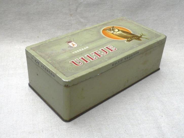 sigarenblik (leeg) Uiltje vooraan 50 sigaren La Bolsa Kampen, Verzamelen, Rookartikelen, Aanstekers en Luciferdoosjes, Gebruikt