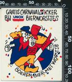 Sticker: Unox - Boeren bier met worstje, Ophalen of Verzenden, Zo goed als nieuw, Bedrijf of Vereniging