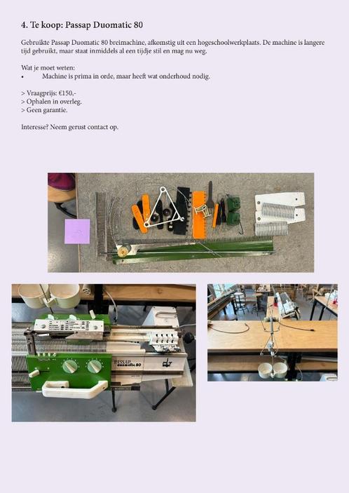 Passap Duomatic 80 Breimachine (4), Hobby en Vrije tijd, Breien en Haken, Gebruikt, Breien, Machine, Ophalen