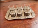 Dienblad met 6 borrelglaasjes/retro borrelglaasjes, Ophalen of Verzenden, Zo goed als nieuw, Borrel- of Shotglas