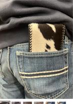 HAND MADE KOEIENHUID KOEIEN HUID ECHT LEREN PORTEMONNEE, Sieraden, Tassen en Uiterlijk, Portemonnees, Ophalen of Verzenden, Nieuw