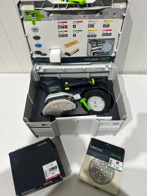 Festool ETS 150/3 EQ – top staat, incl. schuurpads & koffer, Doe-het-zelf en Verbouw, Gereedschap | Schuurmachines, Zo goed als nieuw