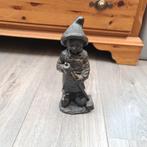 Bronzen Tuinkabouter met Bezem, Antiek en Kunst, Kunst | Beelden en Houtsnijwerken, Ophalen of Verzenden