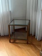 Glazen Salontafel met Bronzen Poten - Vierkant, Ophalen, Gebruikt, 50 tot 100 cm, 50 tot 75 cm