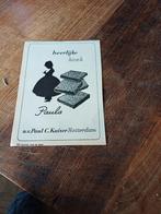 Advertentie Paula Paul C. Kaiser Rotterdam heerlijke koek, Ophalen of Verzenden, Zo goed als nieuw, Overige typen