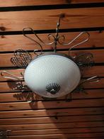 Vintage Plafondlamp met Metalen Details, Ophalen of Verzenden, Gebruikt, Glas, Vintage