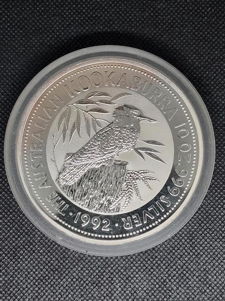 KOOKABURRA 1992 10 OZ ZILVER MUNT, Postzegels en Munten, Edelmetalen en Baren, Zilver, Ophalen of Verzenden