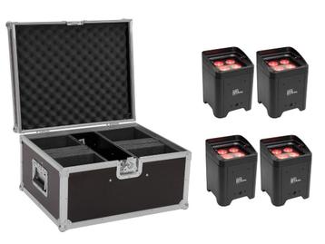 Bundel EUROLITE Set 4x AKKU UP-4 Entry QCL Spot + Flightcase beschikbaar voor biedingen
