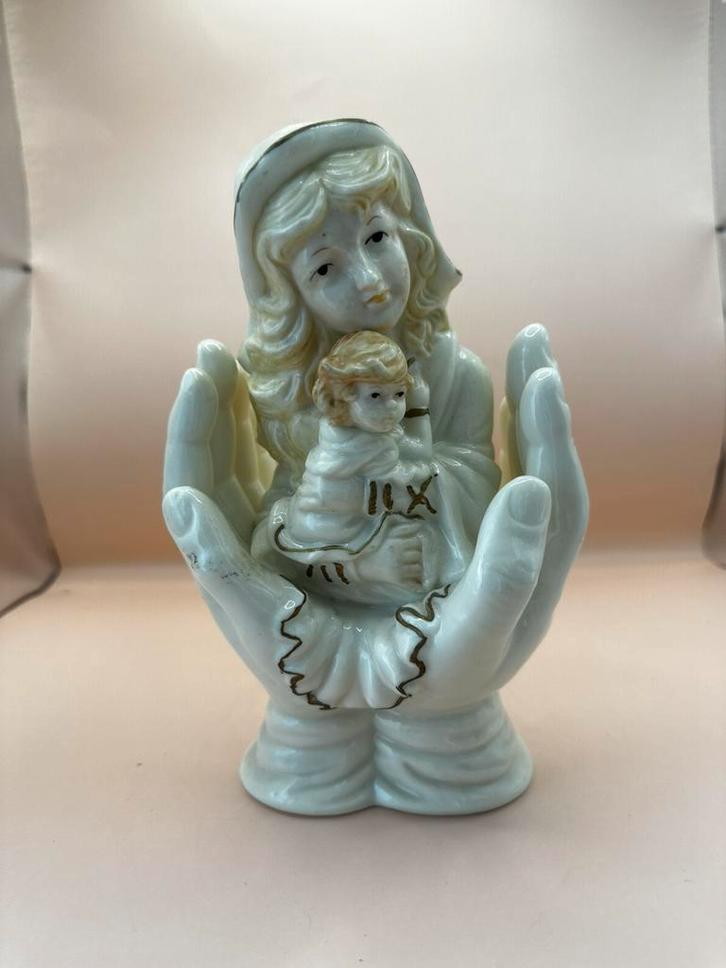 Keramieken religieus beeld – Maria met kindje Jezus in hande, Antiek en Kunst, Antiek | Religie, Ophalen of Verzenden