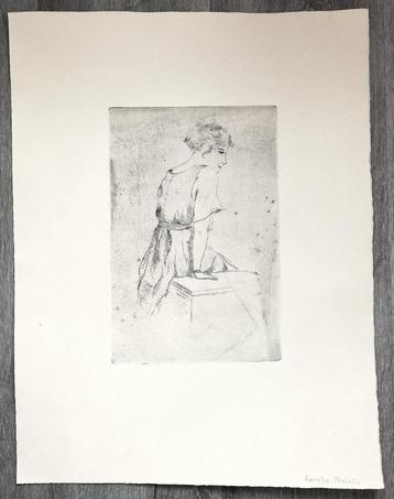 Ets zittende vrouw - Renate Natalie Circa 59,5 x 45,2 cm beschikbaar voor biedingen