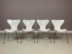 4 Fritz Hansen vlinderstoelen 7 series Arne Jacobsen ZGAN, Ophalen, Wit, Zo goed als nieuw, Vier