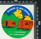 Sticker: Camping Le Pommier - Villeneuve de Berg, Ophalen of Verzenden, Zo goed als nieuw, Bedrijf of Vereniging