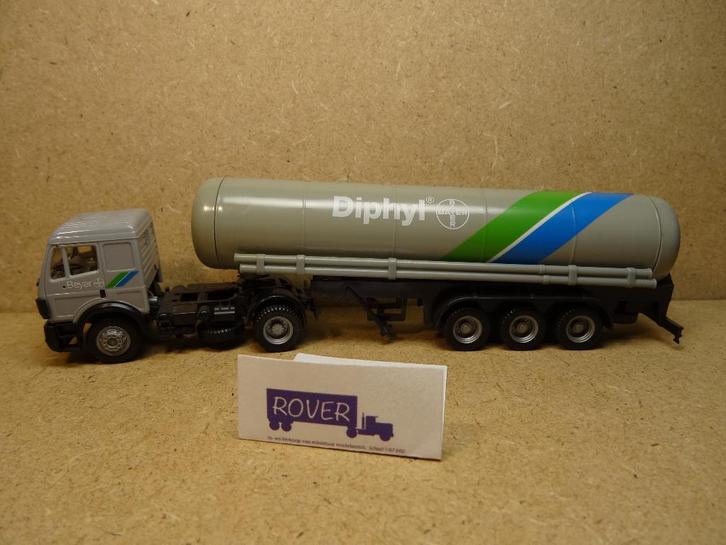 HERPA 1:87, MERCEDES 1748+Tank-Oplegger "DIPHIL", Zie Foto`s, Hobby en Vrije tijd, Modelauto's | 1:87, Zo goed als nieuw, Bus of Vrachtwagen