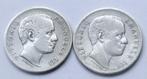 **  1901-R + 1907-R -  Italy  -  2 x 1 Lire  -  ZILVER  **, Verzenden, Overige landen, Zilver